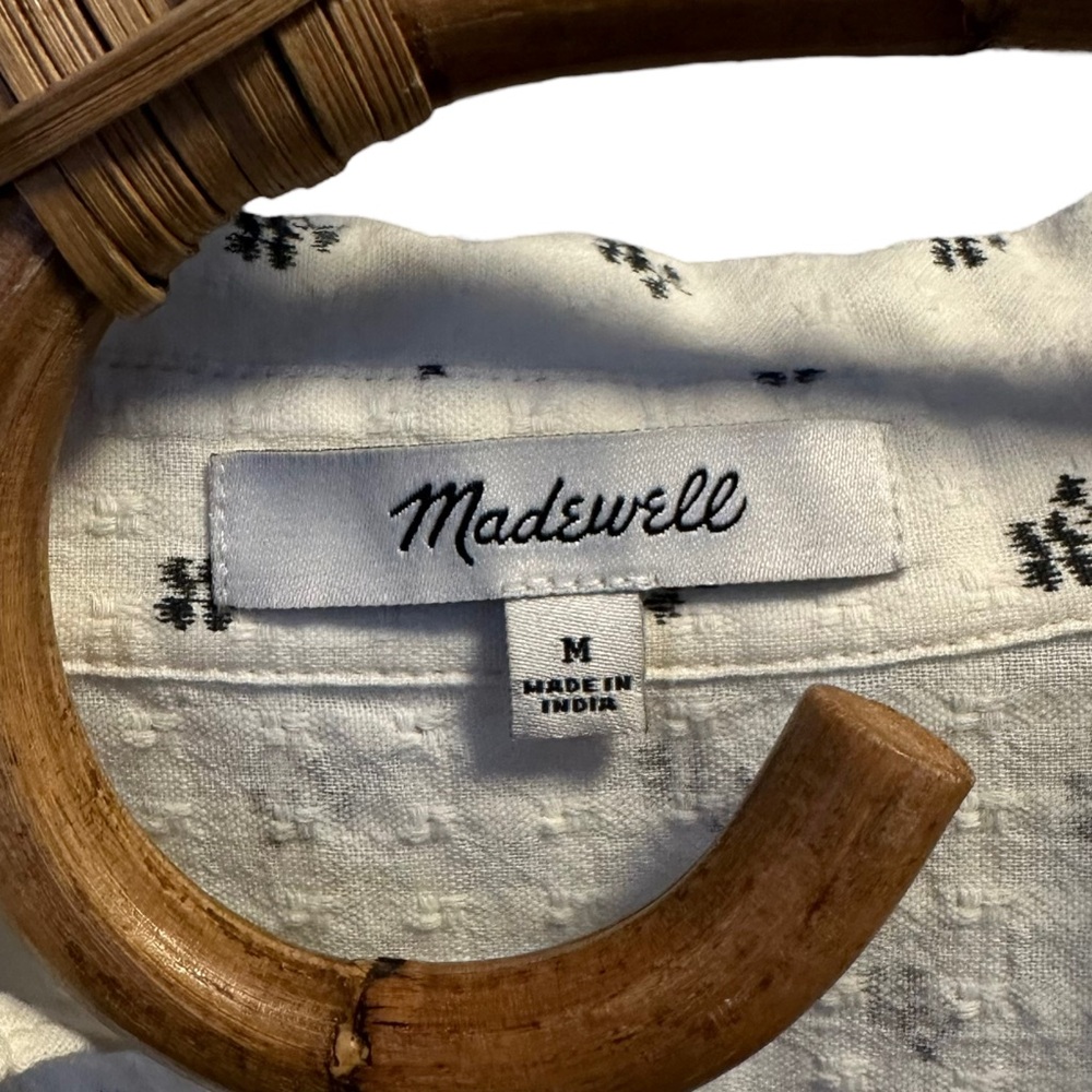 Madewell | Button-Up Drawstring Shirt in Blooming Ikat Size M 100%‎ Cotton - Picture 9 of 12